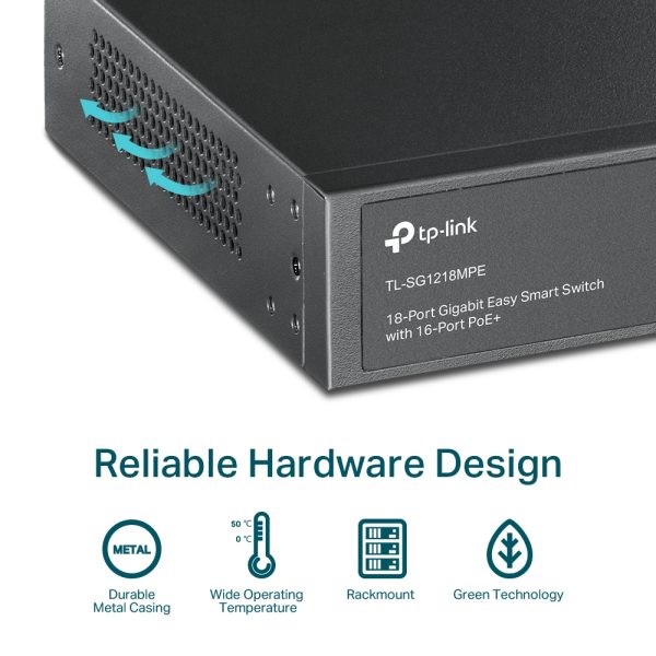 TP-LINK TL-SG1218MPE - SMART SWITCH GIGABIT 18 PORTS AVEC 16 PORTS POE+ 10/100/1000 MBPS -QoS - IGMP – Image 8