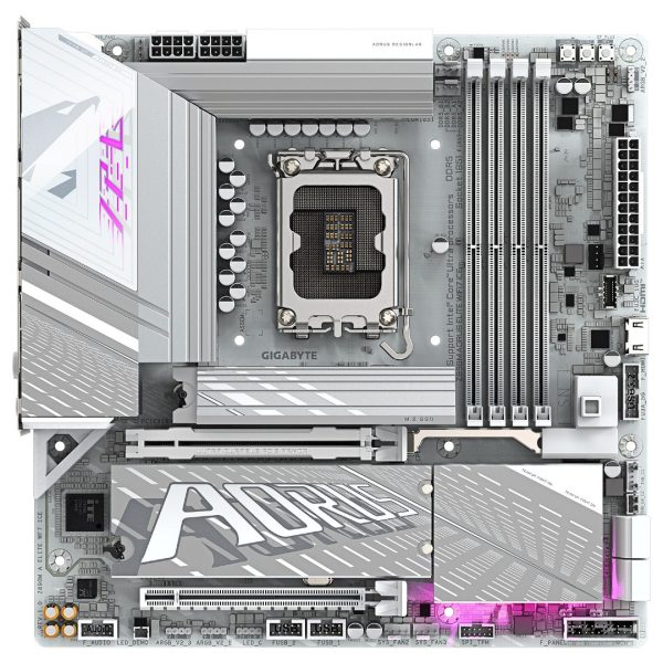GIGABYTE Z890M AORUS ELITE WIFI7 ICE - MICRO ATX - SOCKET 1851 - WI-FI 7 -BLUETOOTH -4XDDR5 -M.2 5.0 – Image 3