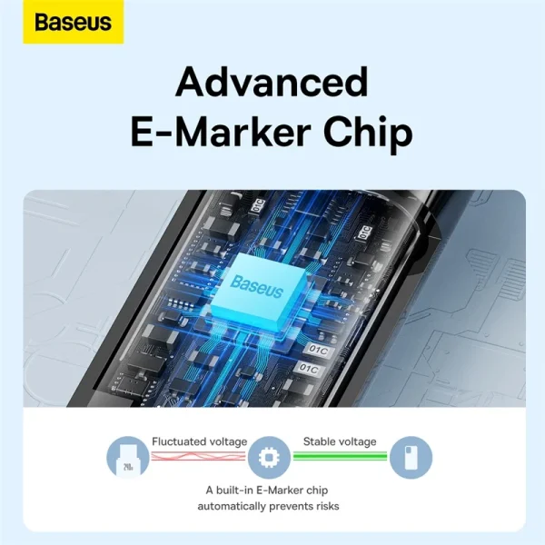 BASEUS TUNGSTEN GOLD - FAST CHARGING DATA CABLE 3M - TYPE-C TO TYPE-C - 240W - ALLIAGE - E-marker – Image 7