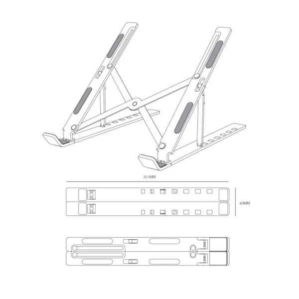 AISENS LPS2M-173 - SUPPORT LAPTOP & TABLETTE - JUSQU'À 15" - ALUMINIUM - ARGENT -7 options – Image 4