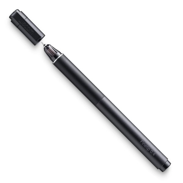 WACOM FINETIP PEN KP13200D - STYLET POUR TABLETTE WACOM - CRAYON DE 0,4 MM - 5 CARTOUCHES - NOIR