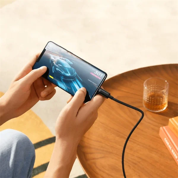 BASEUS TUNGSTEN GOLD - FAST CHARGING DATA CABLE 3M - TYPE-C TO TYPE-C - 240W - ALLIAGE - E-marker – Image 4