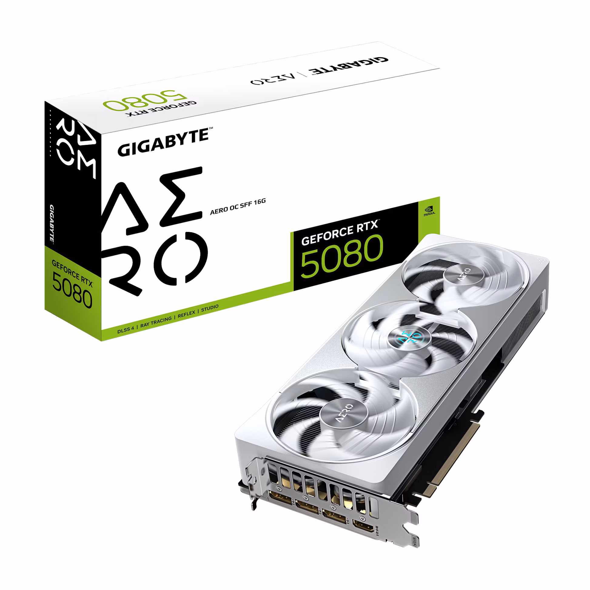 GIGABYTE GEFORCE RTX 5080 AERO OC SFF - 16G GDDR7 -G-SYNC - DLSS 4 - RAY TRACING - HDMI/DP - WHITE