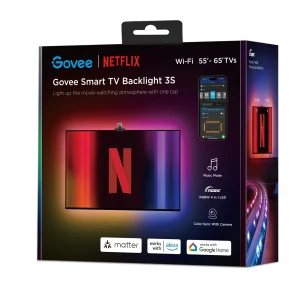 GOVEE SMART TV BACKLIGHT 3S H6098BD1 - WIFI - 55-65" - NETFLIX - GOOGLE ALEXA -RGBW - MUSIC -CAMERA