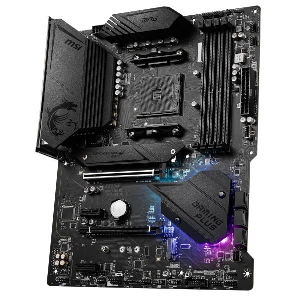 MSI MPG B550 GAMING PLUS ATX - AMD AM4 - 4x DDR4 - SATA 6Gb/s + M.2 - USB 3.1 - PCI-E 4.0 - BLACK – Image 5