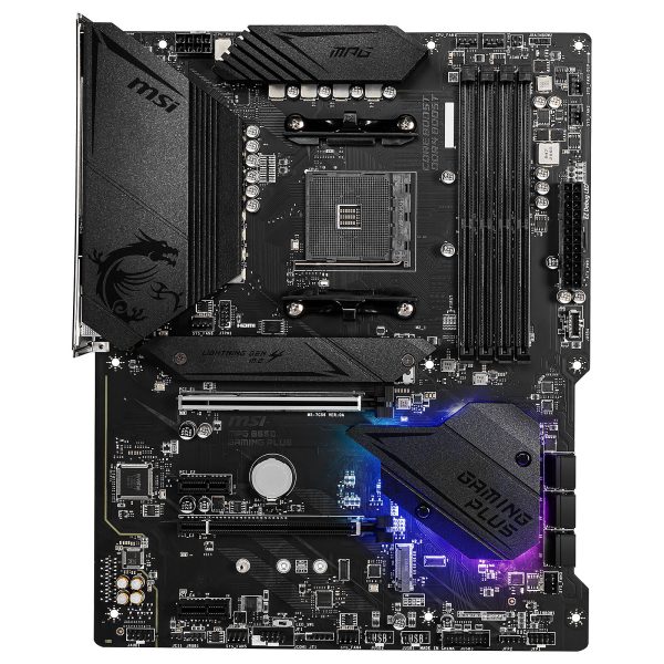 MSI MPG B550 GAMING PLUS ATX - AMD AM4 - 4x DDR4 - SATA 6Gb/s + M.2 - USB 3.1 - PCI-E 4.0 - BLACK – Image 4