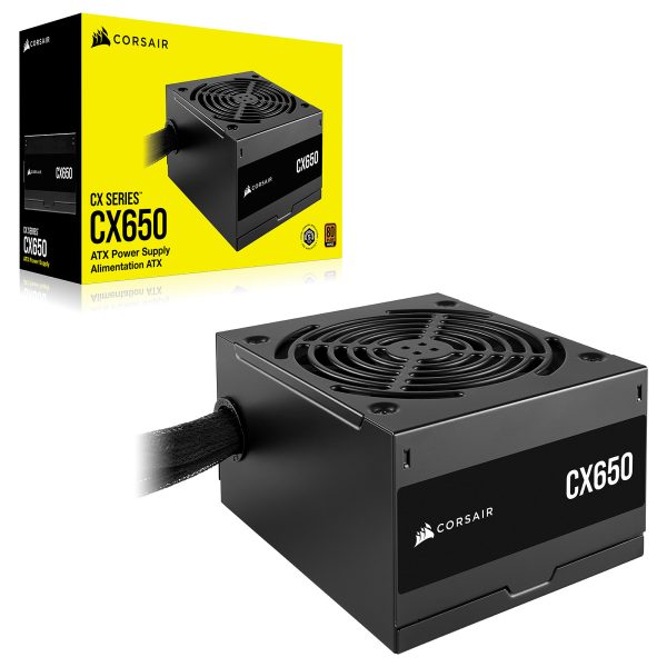 CORSAIR CX650 - ALIMENTATION ATX 650W - 80 PLUS BRONZE - VENTILATEUR 120MM - CÂBLAGE FIXE - BLACK