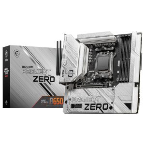 MSI B650M PROJECT ZERO - MICRO ATX SOCKET - AM5 B650 - 4X DDR5 - M.2 PCIE 4.0 - WI-FI 6E - LAN 2.5