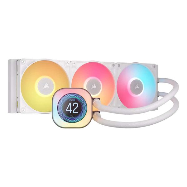 CORSAIR TITAN 360 RX LCD RGB - 360MM AIO - CUSTOM LCD - QX120 FANS - ICUE READY - ALUMINIUM - WHITE – Image 3