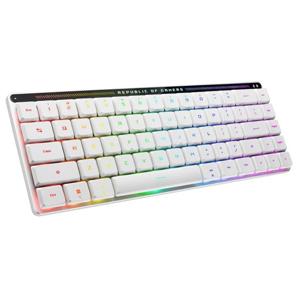 ASUS ROG FALCHION RX LOW PROFILE - CLAVIER GAMING - USB - BLUETOOTH - 2.4 GHZ - RGB AURA - WHITE – Image 2