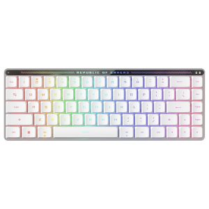 ASUS ROG FALCHION RX LOW PROFILE - CLAVIER GAMING - USB - BLUETOOTH - 2.4 GHZ - RGB AURA - WHITE