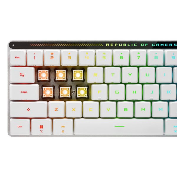 ASUS ROG FALCHION RX LOW PROFILE - CLAVIER GAMING - USB - BLUETOOTH - 2.4 GHZ - RGB AURA - WHITE – Image 5