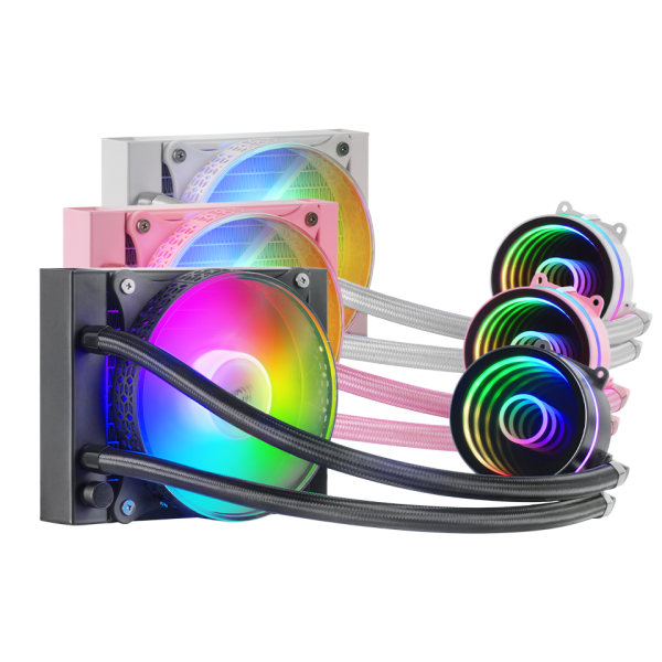 WATERCOOLING MARS GAMING ML-ONE120- MULTI SOCKET- TDP 200W- INFINITY MIRROR- FRGB SILENT FAN- PINK