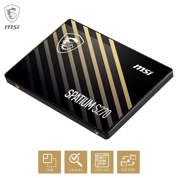 MSI SPATIUM S270 960GB - SSD SATA III 2.5" - 500 MB/S - 3D NAND - 500 TBW - PORTABLE - BLACK – Image 5