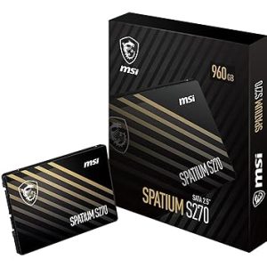 MSI SPATIUM S270 960GB - SSD SATA III 2.5" - 500 MB/S - 3D NAND - 500 TBW - PORTABLE - BLACK