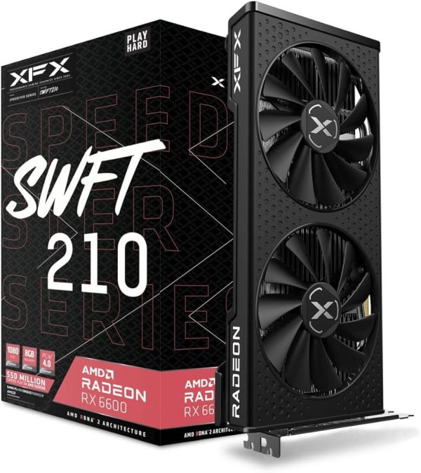 XFX Speedster SWFT 210 Radeon RX 6600 Gaming - 8GB GDDR6 - HDMI 3xDP - AMD RDNA - BLACK – Image 2