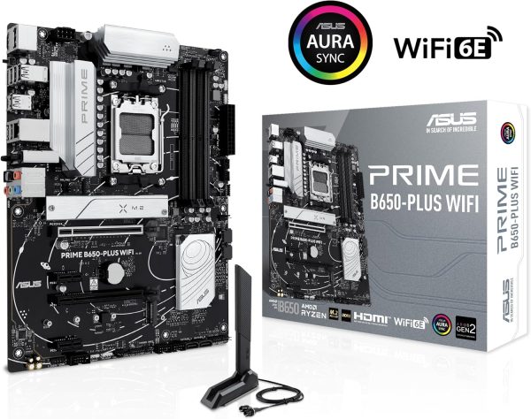 ASUS PRIME B650-PLUS WIFI - ATX AM5 AMD - 4X DDR5 - M.2 PCIE 5.0 - USB 3.1 -WiFi 6E - PCI-E 4.0 16X – Image 2