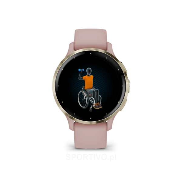 GARMIN VENU 3S SMARTWATCH - BLUETOOTH - WI-FI - AMOLED - SPORT & FITNESSE - ACIER - SILICONE - GOLD – Image 4