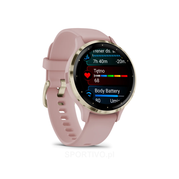 GARMIN VENU 3S SMARTWATCH - BLUETOOTH - WI-FI - AMOLED - SPORT & FITNESSE - ACIER - SILICONE - GOLD – Image 2