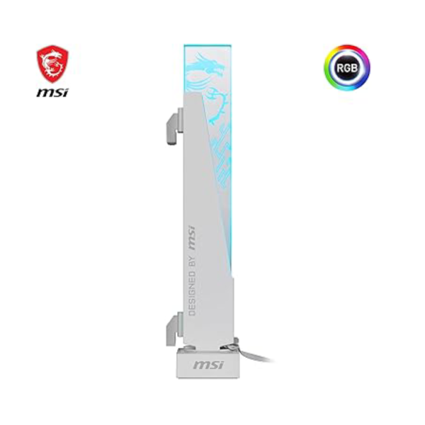 MSI MPG ARGB SUPPORT DE CARTE GRAPHIQUE - 30 - 135 MM - MAGNETIC BASE - RÉGLABLE - BLACK & WHITE – Image 3