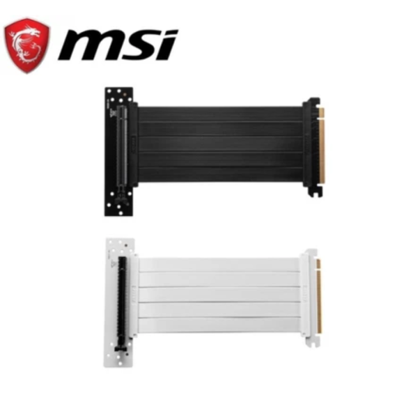 MSI MPG RISER CABLE - PCI EXPRESS 4.0 X16 - 180 MM - TWINAX - PERFORMANCE OPTIMALE - BLACK & WHITE