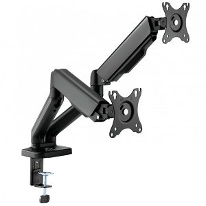 VORTEX VRX46-C024E - SUPPORT DOUBLE ÉCRAN - 17" À 32" -2 x 9KG -FIXATION BUREAU -VESA 75/100 - BLACK