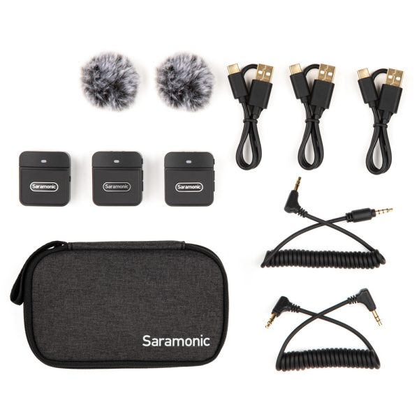 SARAMONIC BLINK100 B2 - MICROPHONE SANS FIL - ULTRA COMPACT - 2TX + 1RX -DUAL CHANEL -2.4GHZ -BLACK – Image 2