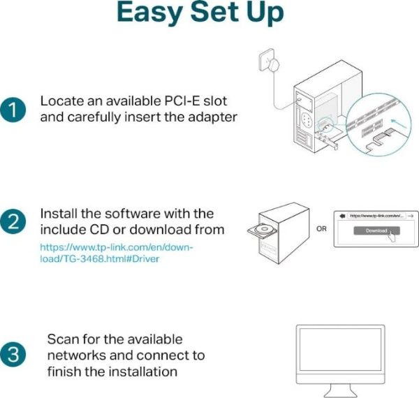 TP-LINK TG-3468 Carte réseau PCI Express Gigabit LAN (10/100/1000 Mbps) – Image 4