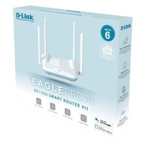 D-LINK EAGLE PRO AX1500 SMART ROUTER R15 - DUAL BAND - WI-FI 6 - AI 5GHZ - OFDMA - GOOGLE & ALEXA