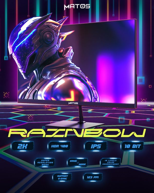 ECRAN MATOS RAINBOW MSG24K - 24" IPS - 2K 1440P - 100HZ - 1MS - SRGB - AMD FREESYNC - NVIDIA GSYNC – Image 2