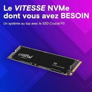 CRUCIAL P3 4TO M.2 - DISQUE DURE SSD NVME - PCI EXPRESS X4 - GEN3 SSD INTERNE - JUSQU'À 3500MO/S