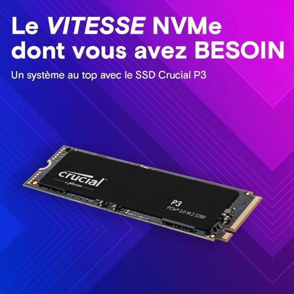 CRUCIAL P3 4TO M.2 - DISQUE DURE SSD NVME - PCI EXPRESS X4 - GEN3 SSD INTERNE - JUSQU'À 3500MO/S