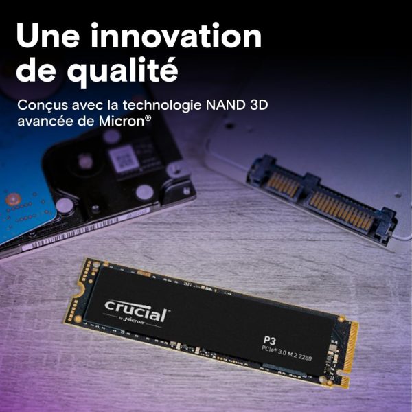 CRUCIAL P3 4TO M.2 - DISQUE DURE SSD NVME - PCI EXPRESS X4 - GEN3 SSD INTERNE - JUSQU'À 3500MO/S – Image 2