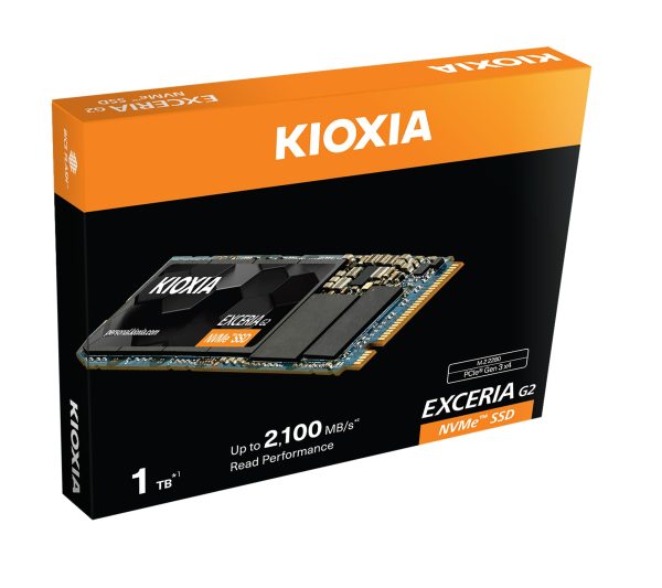 KIOXIA EXCERIA G2 1TB - DISQUE DUR SSD M.2 GEN.3 - UP TO 2100 MB/S - FLASH 3D BICS - TBW 3 - BLACK