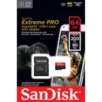 SANDISK EXTREME PRO 64GB - CARTE MÉMOIRE MSDXC UHS-I - JUSQU'À 200 MO/S - UHD 4K - AVEC ADAPTER