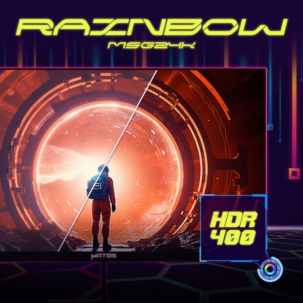 ECRAN MATOS RAINBOW MSG24K - 24" IPS - 2K 1440P - 100HZ - 1MS - SRGB - AMD FREESYNC - NVIDIA GSYNC – Image 4
