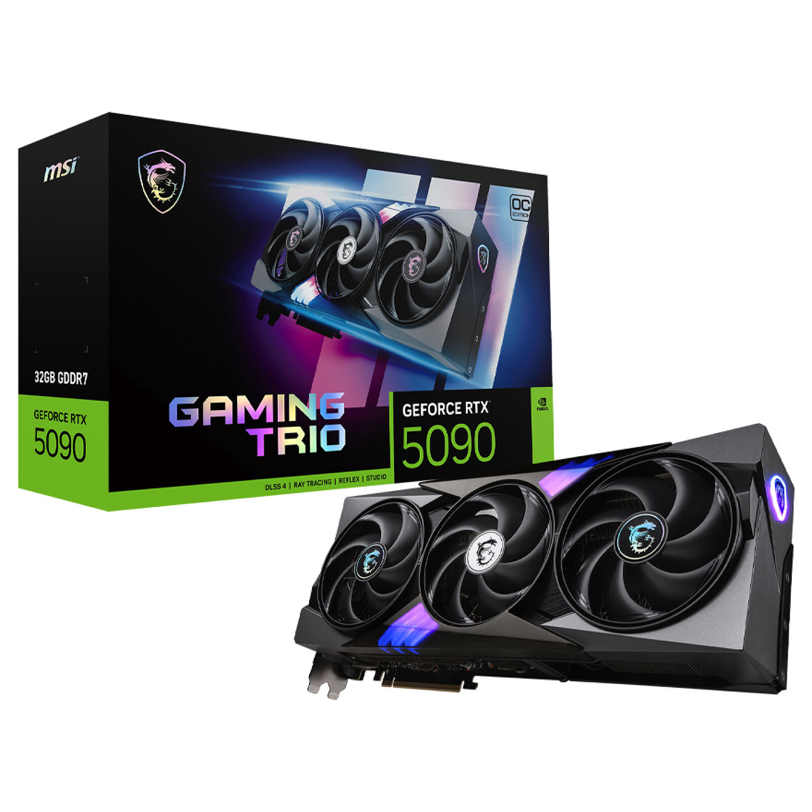 MSI GEFORCE RTX 5090 32G GAMING TRIO OC - 32GO GDDR7 - DLSS4 8K - REFLEX 2 - HDMI/DP - PCIE-BLACK