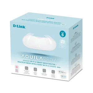 D-LINK AQUILA PRO AI M60 ROUTEUR MESH WIFI 6 AX6000 - AI - 2.5G WAN - 4 LAN - WPA3 - DESIGN INCURVÉ