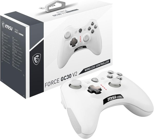 MSI FORCE GC30 V2 - MANETTE SANS FIL - COMPATIBLE PC - ANDROID - CONSOLES - DIRECTIONNELLE - BLANCHE