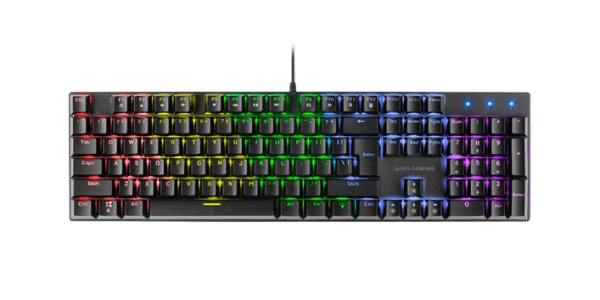 MARS GAMING MK422 - CLAVIER GAMING MÉCANIQUE - SWITCHS BLEUS - RGB CHROMA - FULL SIZE - BLACK