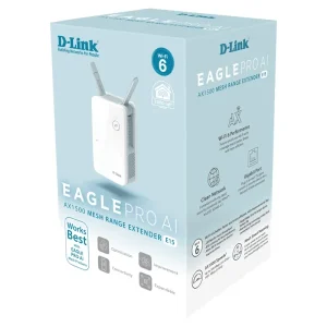 D-LINK E15 RÉPÉTEUR WIFI MESH AX1500 - EAGLE PRO AI - WIFI 6 - BOUTON WPS - SÉCURITÉ WPA3