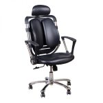 CHAISE OPÉRATEUR 291 - ERGONOMIQUE - DOSSIER AJUSTABLE - APPUI-TÊTE RÉGLABLE- BASE CHROMÉE - NOIR