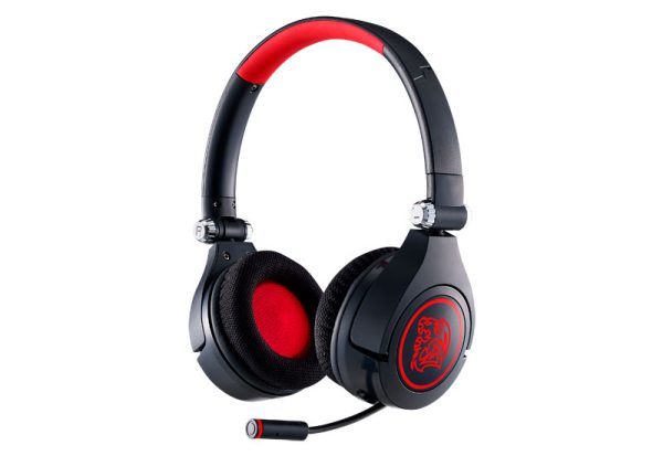 Tt eSPORTS by THERMALTAKE CRONOS GO Casque Gamer LED ultra léger avec microphone rétractable