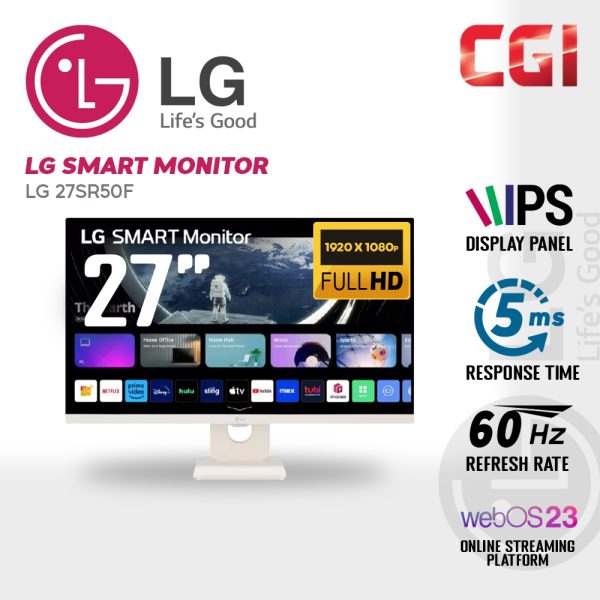 ECRAN LG 27SR50F SMART - 27" FHD - 60 HZ - DALLE IPS - 5MS -BLUETOOTH - webOS - eARC -HAUT-PARLEURS – Image 2