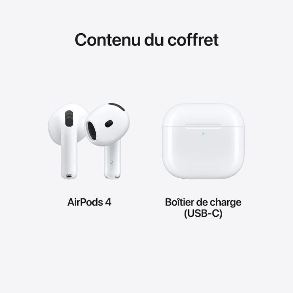 APPLE AIRPODS 4 - BLUETOOTH TRUE WIRELESS - AURICULAIRES -COMMANDES - MICRO - CHARGE USB-C - WHITE – Image 5
