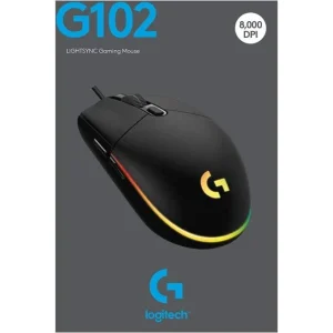 SOURIS LOGITECH G102 - GAMING FILAIRE - LIGHTSYNC - NOIR-BLANC