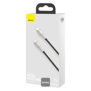 Baseus Type-C - Type-C cable 1m Cafule Series Metal Fast charge/data 100W Noir - Blanc