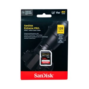 SANDISK EXTREME PRO 128GB - CARTE SDXC UHS-I - 200MO/S LECTURE - 90MO/S ECRITURE - VIDEO 4K UHD