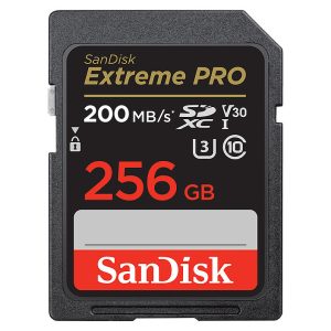 SANDISK EXTREME PRO 256GB - CARTE SDXC UHS-I - 200MO/S LECTURE - 90MO/S ECRITURE - VIDEO 4K UHD