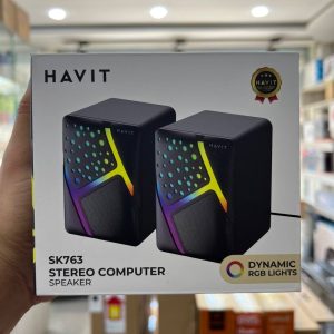 HAVIT SK763 - ENCEINTE GAMING STÉRÉO RGB - HAUT-PARLEURS FILAIRES USB - SON CLAIR - COMPACT - NOIR